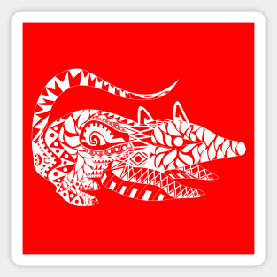 tlacuache in mariachi red style ecopop Sticker